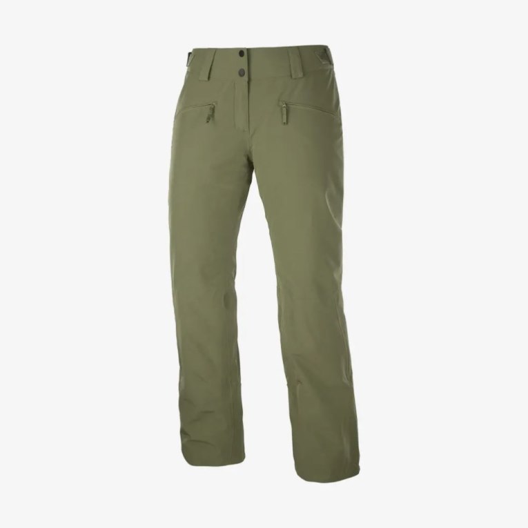 Olive Salomon Edge Women's Ski Pants | PH 62301J